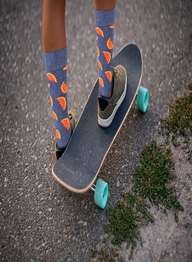 Real Sic Fun Socks for Men and Women - Cozy Cotton Dress Socks with Colorful Designs - Cool, Casual, Funky Farm Patterned (Orange) - Image 3