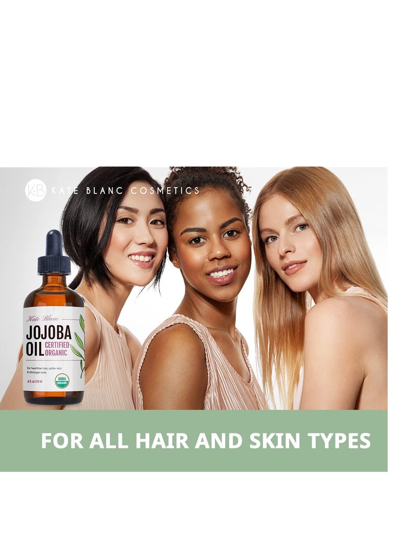 Kate Blanc Cosmetics - Kate Blanc Cosmetics Jojoba Oil for Hair, Face & Skin. Gua Sha Oil for Face Massage & Dermaplaning (2oz, Organic, 100% Pure, Natural) - Image 1