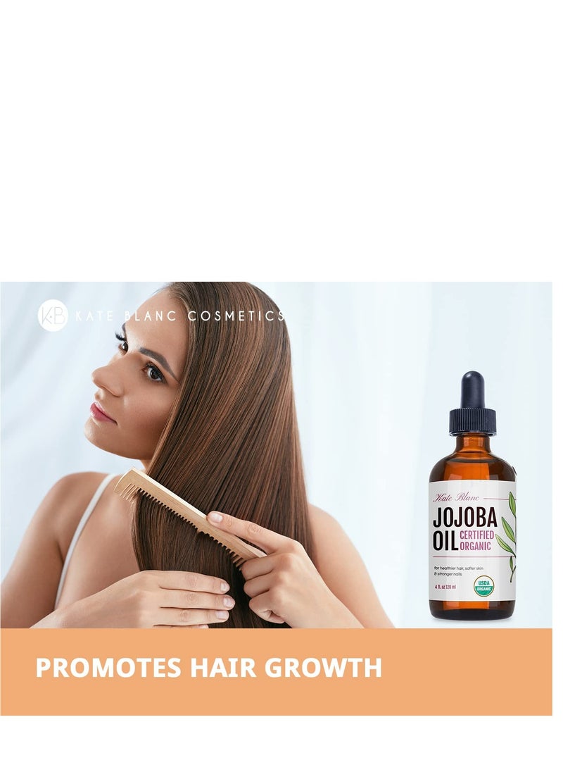 Kate Blanc Cosmetics - Kate Blanc Cosmetics Jojoba Oil for Hair, Face & Skin. Gua Sha Oil for Face Massage & Dermaplaning (2oz, Organic, 100% Pure, Natural) - Image 1