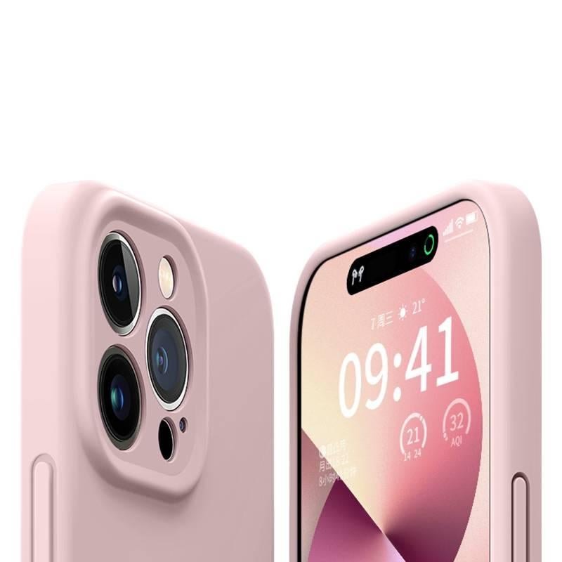 غطاء واقي | سيليكون سائل | وردي | مقاوم للصدمات لـ iPhone 14 / 14 Plus / 14 Pro / 14 Pro Max - Image 1