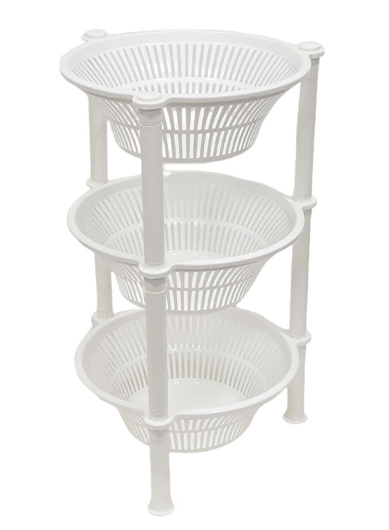 بلاستيكنا حامل خضار بأرفف دائرية الشكل من 3 طبقات  *٣٣  سنتيمتر - Image 2