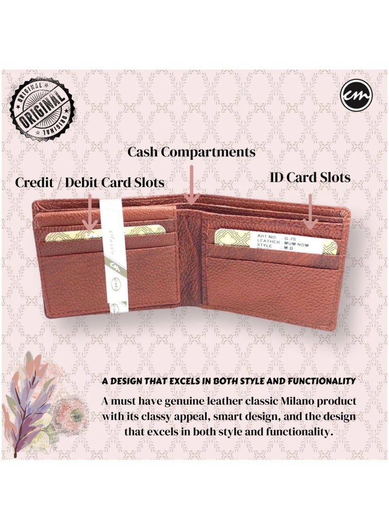 Classic Milano Classic Milano Wallet for Men - Genuine Leather Card Holder Wallet, RFID Blocking Bifold Mens Wallet with Coin Pouch, Slim Wallet for Men, Durable Man Wallet - Ideal Gift  - Image 3