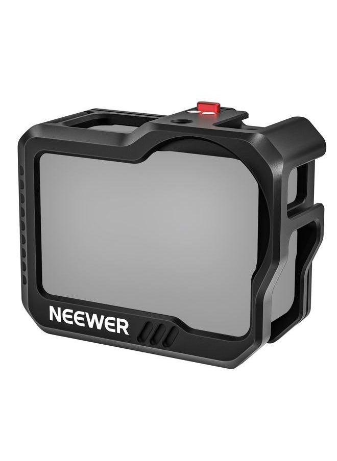 Neewer Hero12 Cage/Hero11 Cage Hero10 Cage/Hero9 Vlog Cage, All Metal Form Fitting Video Cage with 1/4" Threads & Cold Shoes, Supports Max Lens Mod, Compatible with GoPro SmallRig Accessories (ST46)  - Image 1