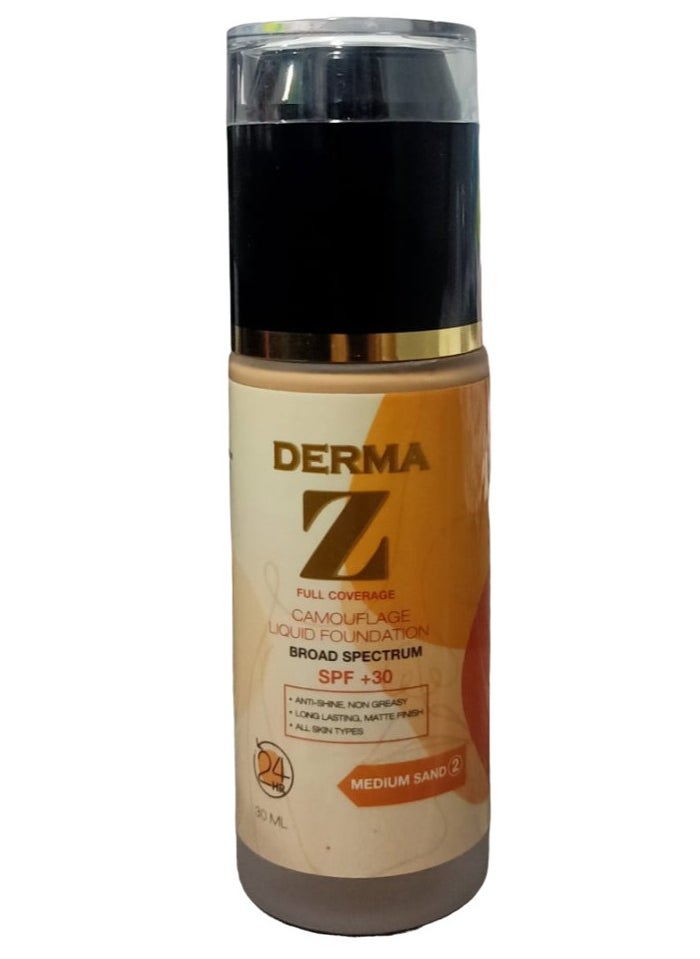 Dermaz Dermaz Foundation SPF+30 Medium Sand 30ml  - Image 2