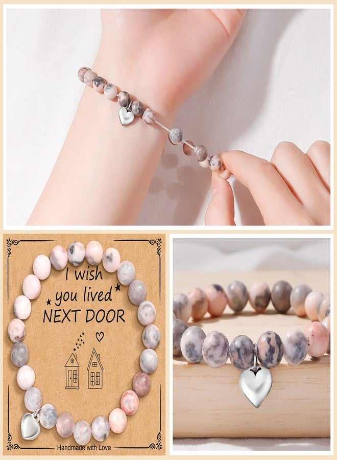 72ore Natural Stone Beaded Bracelet Friendship Bracelets Heart Charm Trendy Jewelry Gifts for Women Christmas Friendship Gifts - Image 3