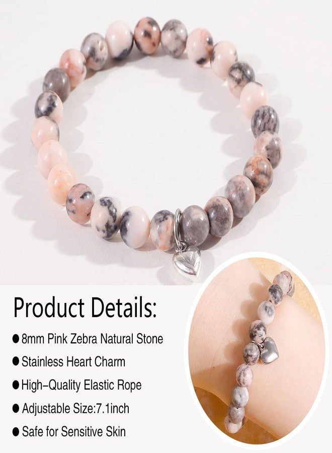 72ore Natural Stone Beaded Bracelet Friendship Bracelets Heart Charm Trendy Jewelry Gifts for Women Christmas Friendship Gifts - Image 2