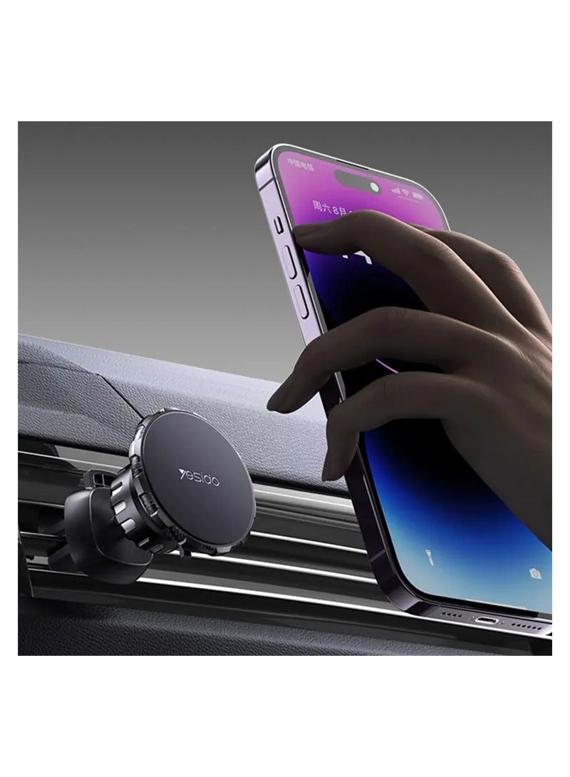 Yesido Magnetic Holder C153 With 2 In 1  Magnetic Brackets For Air Vent And Dashboard Black - Image 5