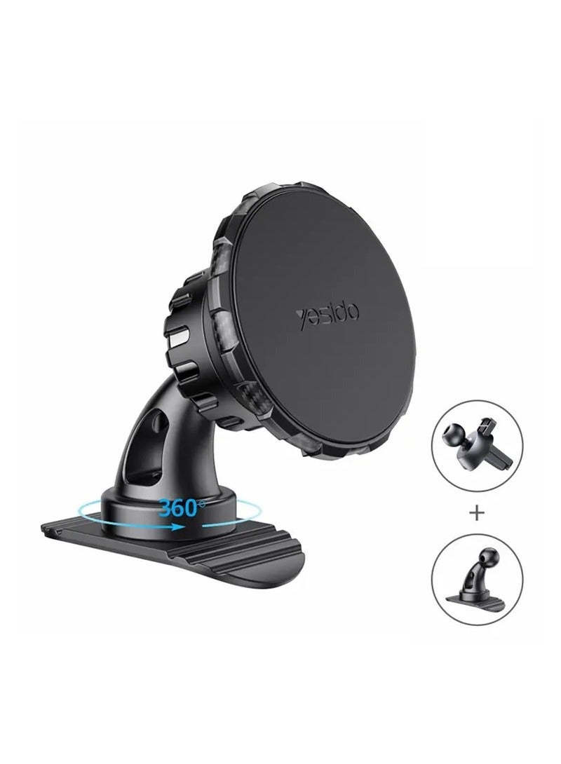 Yesido Magnetic Holder C153 With 2 In 1  Magnetic Brackets For Air Vent And Dashboard Black - Image 3