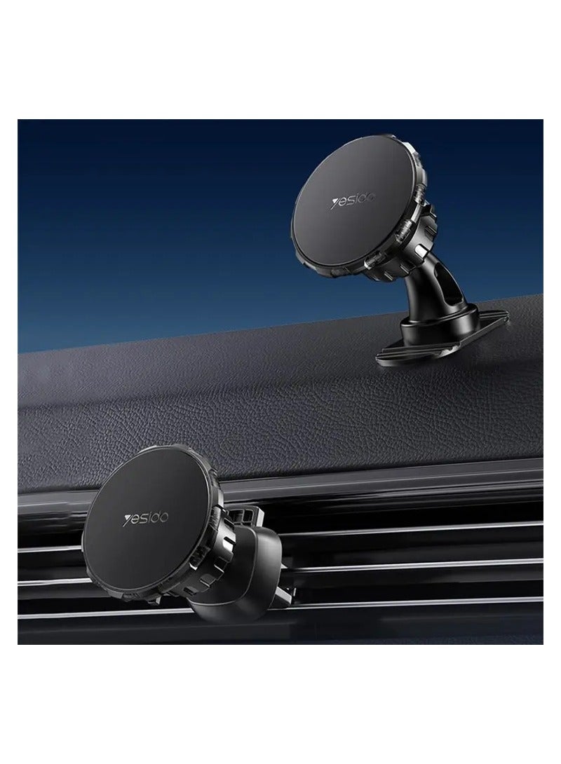 Yesido Magnetic Holder C153 With 2 In 1  Magnetic Brackets For Air Vent And Dashboard Black - Image 4