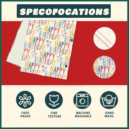 XCHI Happy Birthday Colorful Table Runner Burlap Table Decoration for Home Kitchen Dining Dinner Indoor Holiday Party Farmhouse Decor 13x72 Inch - Image 5