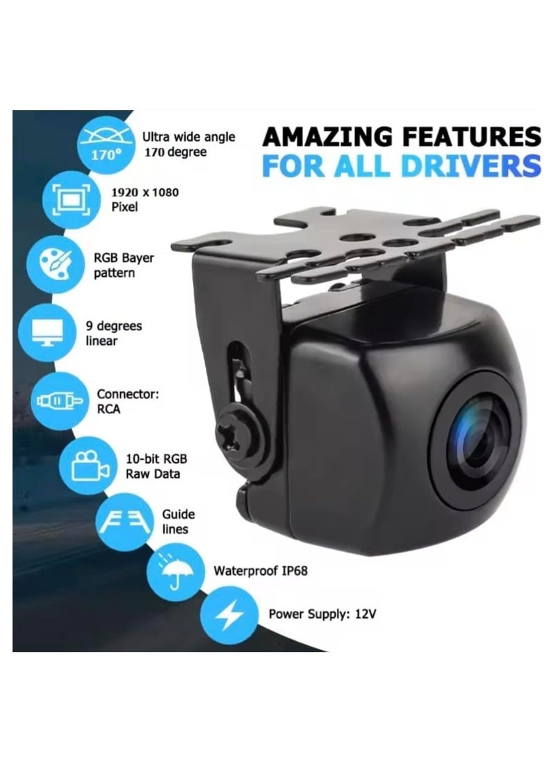 SHEZA STAR - Universal Rear View Camera, AHD Backup Camera for Car, Stainless Bracket License Plate Backup Camera,IP69 Waterproof 145° Reverse, Back Up Camera for Cars,RV,SUV - Image 1