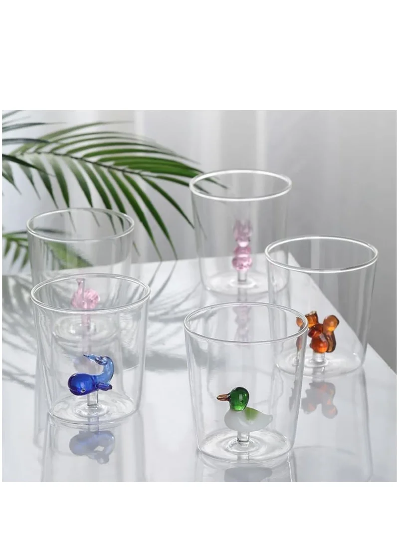 1Chase Borosilicate Three Dimentional Animal Design Glass Cups 300 ML (Polar Bear)