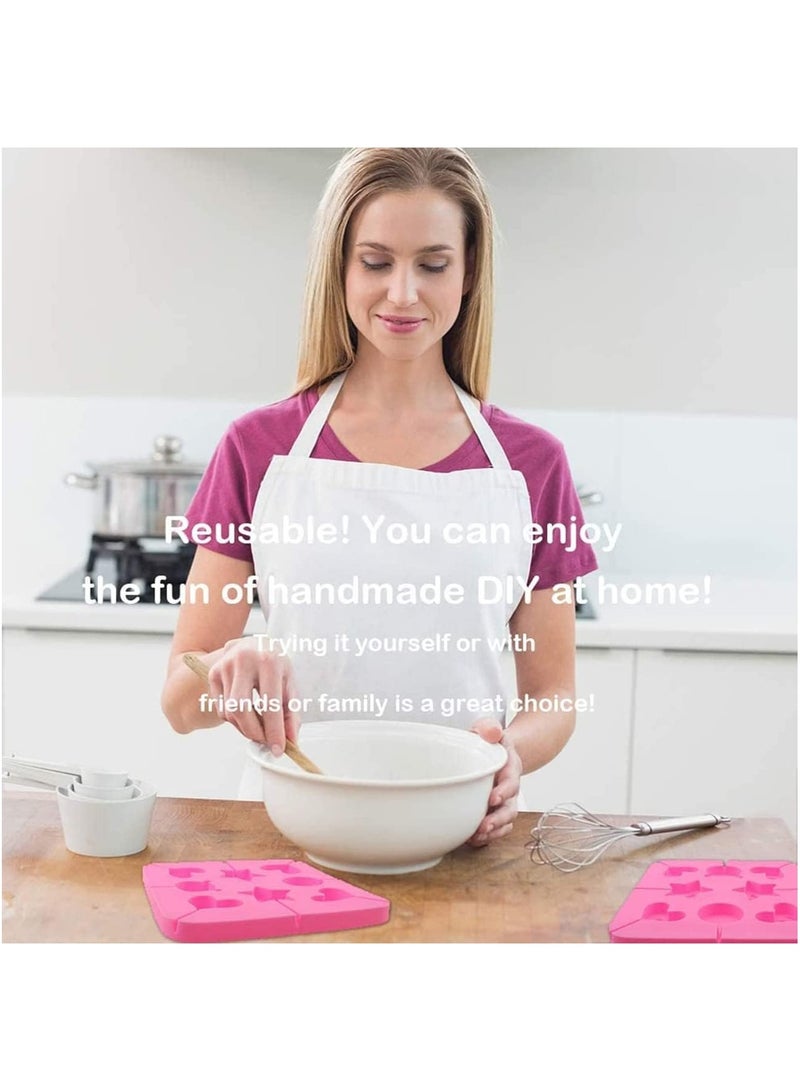 Zikra 4Pcs Heart Lollipop Candy Silicone Molds 8-Cavities Food Grade Heart Chocolate Hard Candy Molds with Shape of Double Heart Star Love Round Shell Bear Including 80 Lollipop Sticks 2 Styles - Image 4