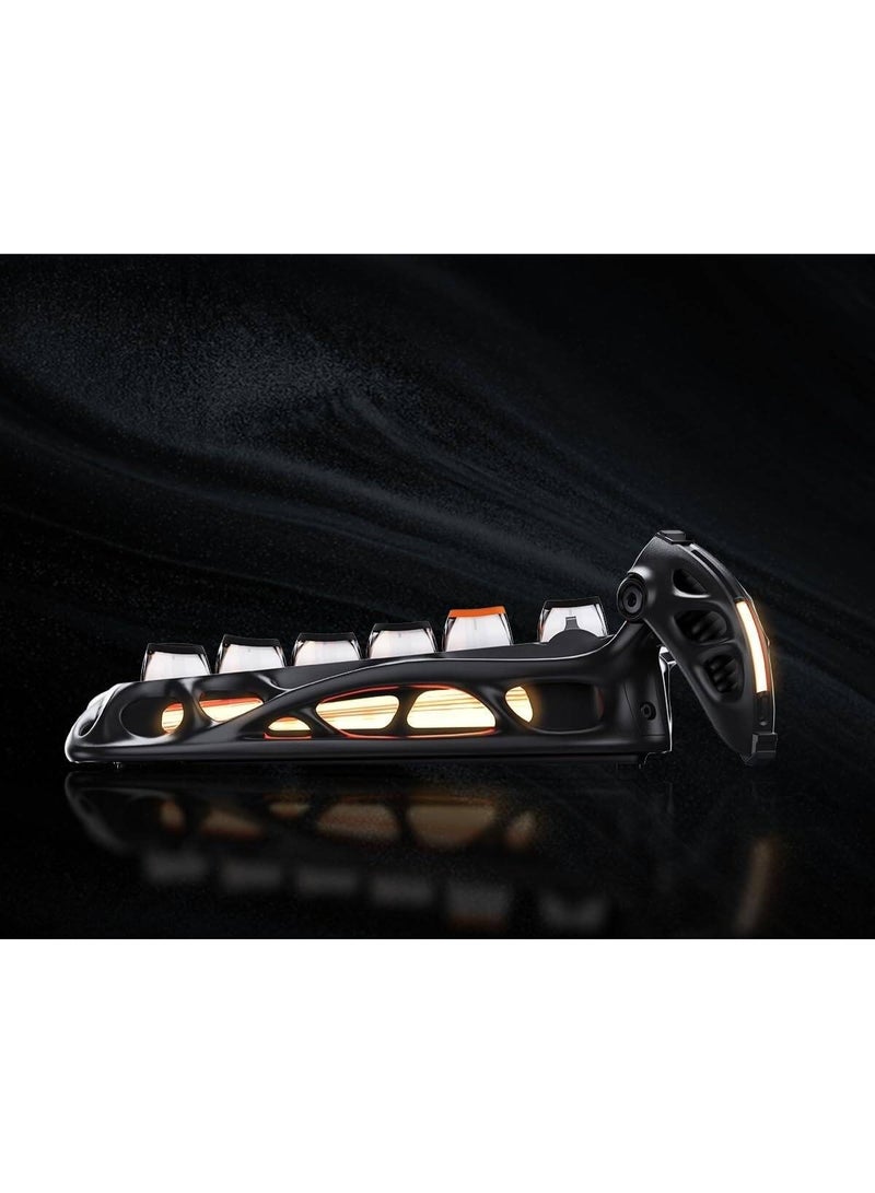 جرافا ستار لوحة مفاتيح ميكانيكية مهنية Mercury K1 Pro CyberFlare بنسبة 75% ، مفاتيح Kailh Speedy Mint Linear القابلة للتبديل الساخن ، ثلاثية الوضع (سلكية / بلوتوث / لاسلكية 2.4GHz) ، بطارية 8000mAh ، أغطية مفاتيح Pudding PBT ، مثبتة على حشوة ، إضاءة خلفية RGB مزدوجة ، تصميم خيال علمي - Image 2