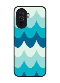 Rugged Black edge case for Huawei Nova Y70  Slim fit Soft Case Flexible Rubber Edges Anti Drop TPU Gel Thin Cover - Wavy Waves