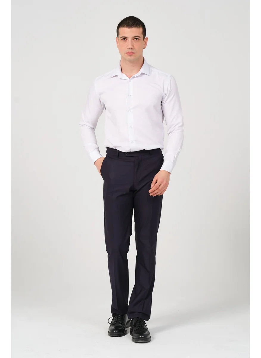 هايمان Men's Regular Fit Fabric Trousers