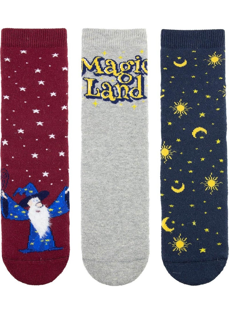 Bross 3 Star Non-Slip Sole Towel Children's Socks  - Image 1