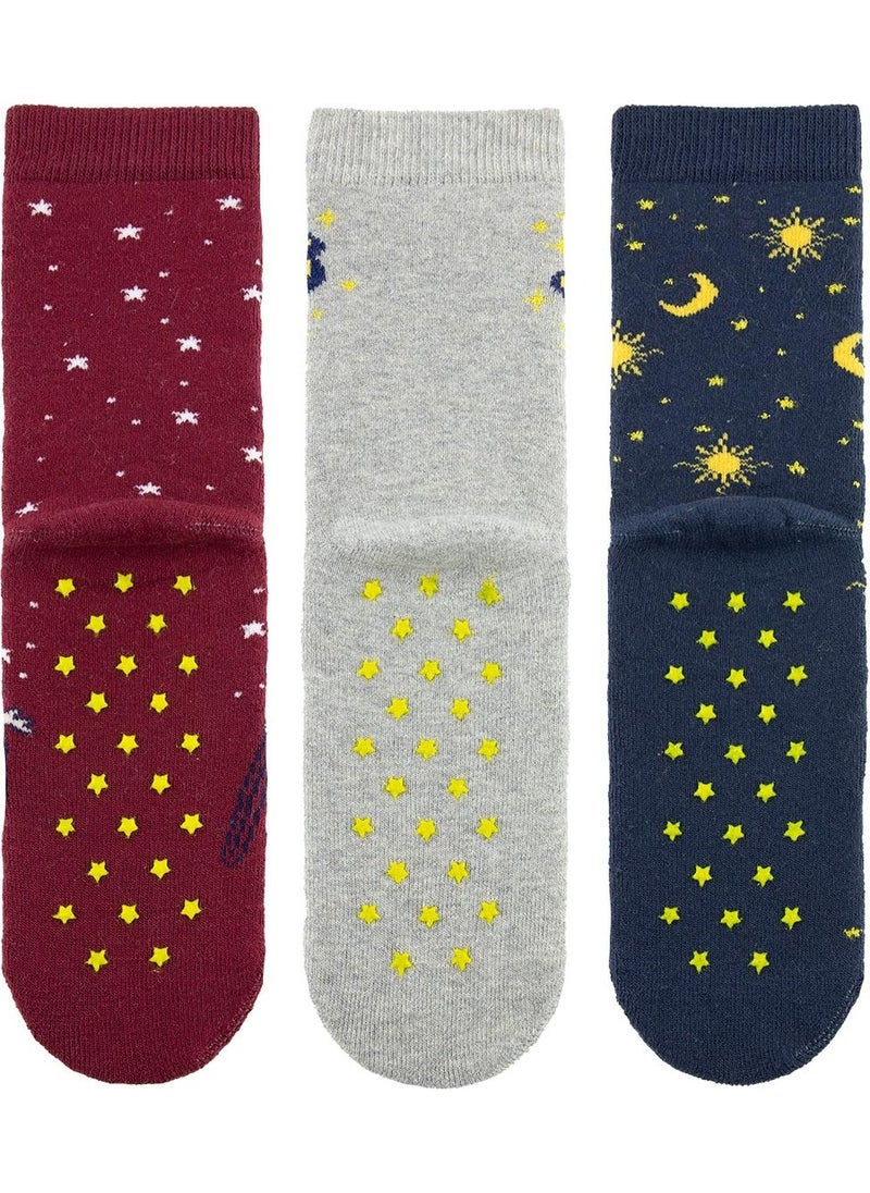 Bross 3 Star Non-Slip Sole Towel Children's Socks  - Image 3