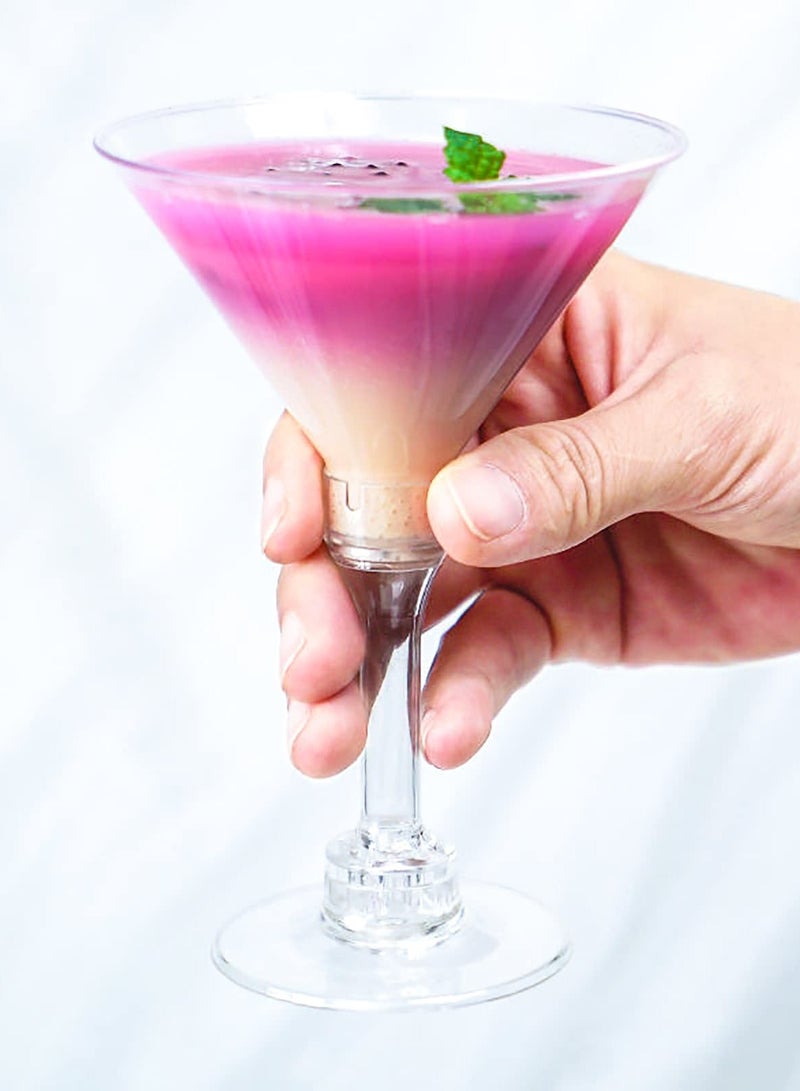 Plastic Martini Glasses, 40 Pack Disposable Plastic Glasses, Appetizer Dessert Cups, Dessert Cup, Mini Martini Plastic Cups, Unbreakable Mini Glasses, for Drink Ice Cream Wedding Party 150ML  - Image 2