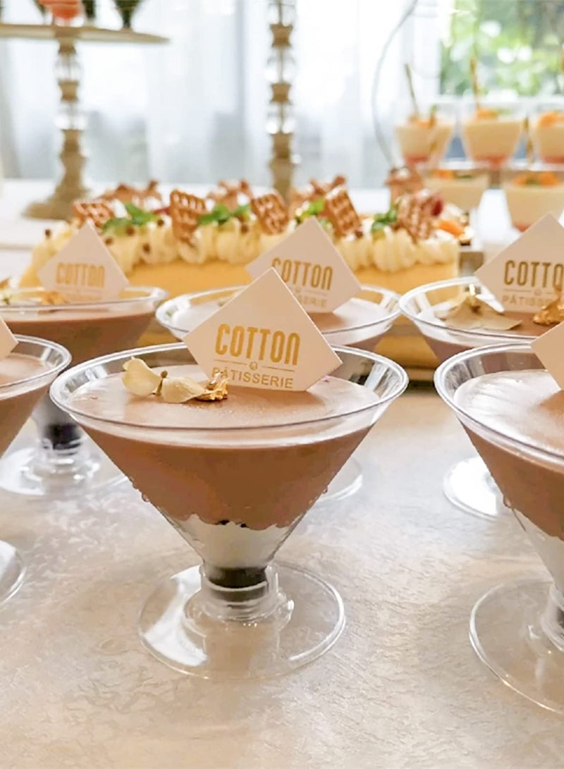 Plastic Martini Glasses, 40 Pack Disposable Plastic Glasses, Appetizer Dessert Cups, Dessert Cup, Mini Martini Plastic Cups, Unbreakable Mini Glasses, for Drink Ice Cream Wedding Party 150ML  - Image 4