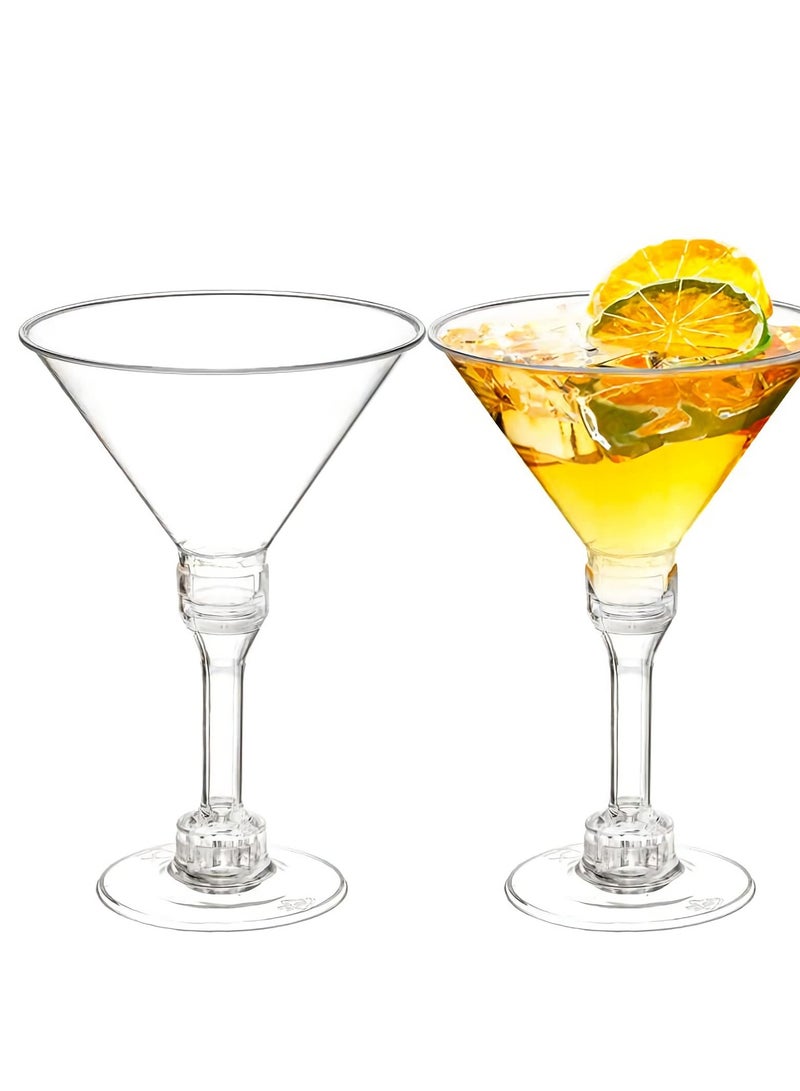 Plastic Martini Glasses, 40 Pack Disposable Plastic Glasses, Appetizer Dessert Cups, Dessert Cup, Mini Martini Plastic Cups, Unbreakable Mini Glasses, for Drink Ice Cream Wedding Party 150ML  - Image 1