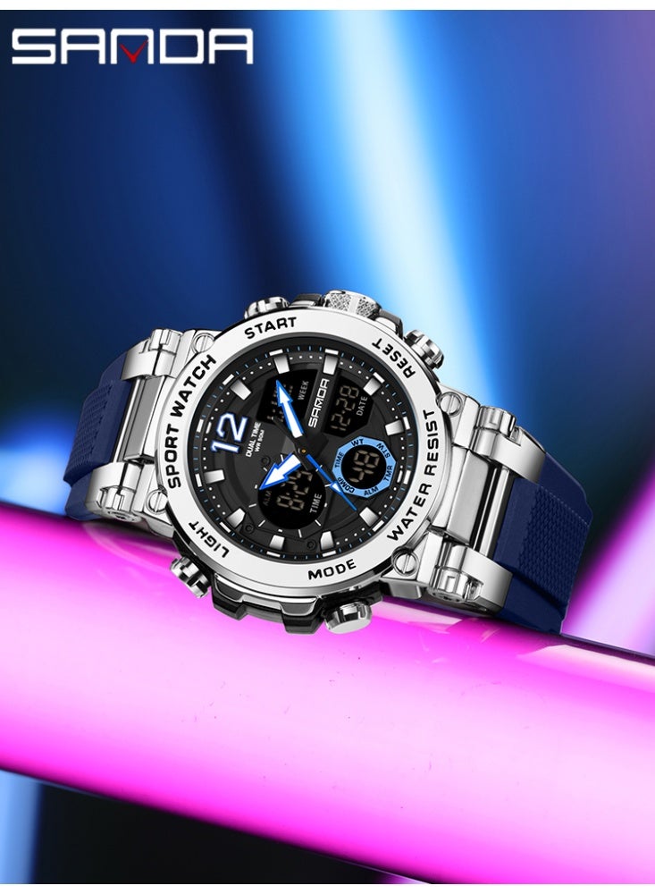 Sanda Men's Electronic Watch Sports Multi functional Waterproof Alarm Clock Night Light LED Fashion Men's Electronic Watch - Image 2