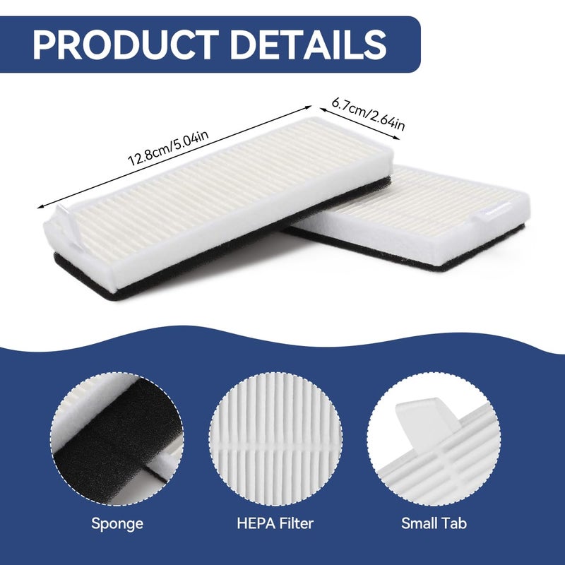 Verilux Replacement Filters for Ecovacs Deebot Y1 pro Vacuum Cleaner Capturing Larger Particles and Debris Tailorted fit Replacement Primary Filters for Ecovacs Deebot Y1 pro Pack of 4 - Image 3