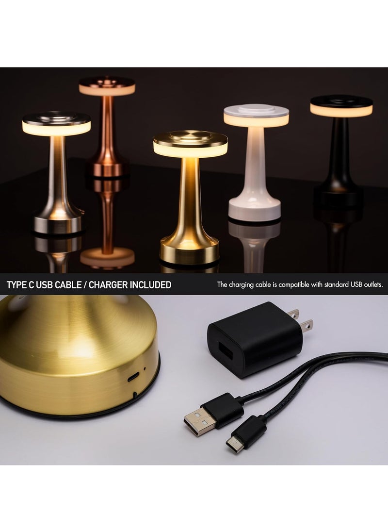 Generic - O'Bright Portable LED Table Lamp with Touch Sensor, 3-Levels Brightness, Rechargeable Battery Up to 48 Hours Usage, Night Light for Kids Nursery, Nightstand Lamp, Bedside Lamp (Gold) - Image 1