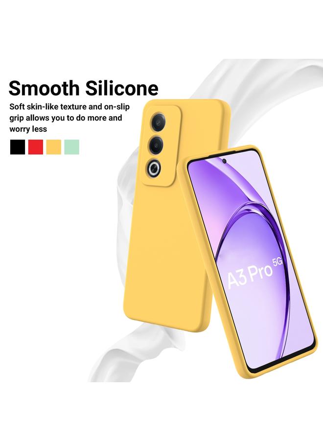 erorex Case For OPPO A3 Pro 5G India Pure Color Liquid Silicone Shockproof Phone Case - Image 3