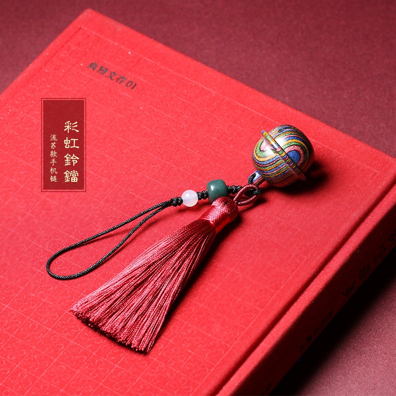 Sandalwood Painted Wood Bell Simple Pendant Tassel Bell Pendant Bell Bracelet Bracelet Diy Jewelry Pendant - Image 1