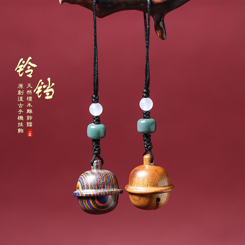 Sandalwood Painted Wood Bell Simple Pendant Tassel Bell Pendant Bell Bracelet Bracelet Diy Jewelry Pendant - Image 3