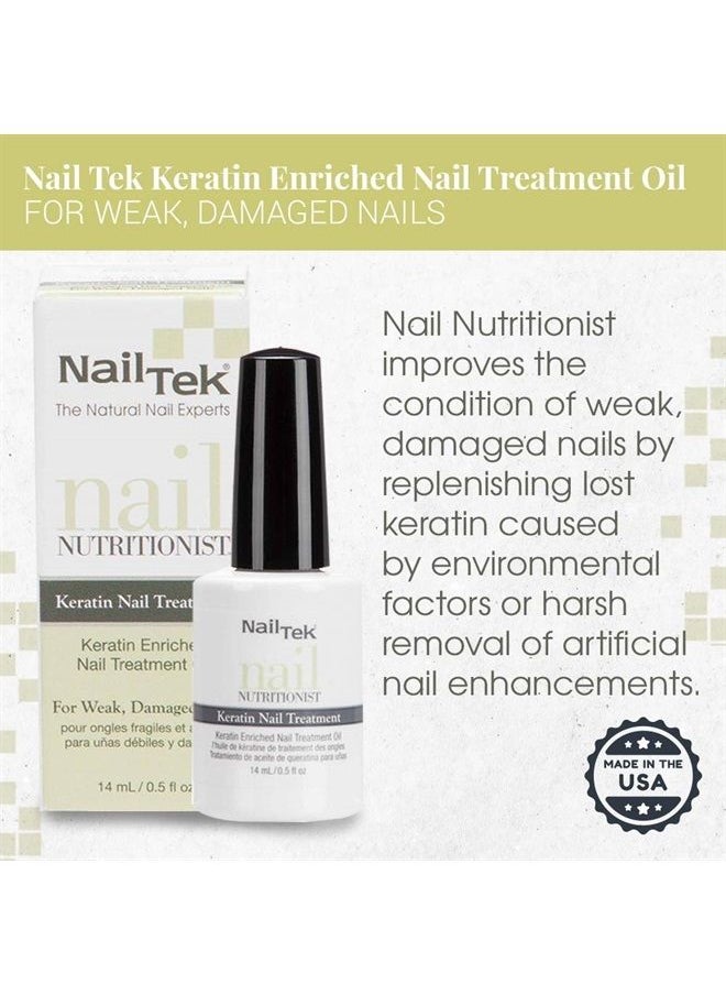 Nail Tek - Nail Nutritionist, Keratin Enriched Nail Treatment Oil for Weak and Damaged Nails, 0.5 oz, 2-Pack - Image 1