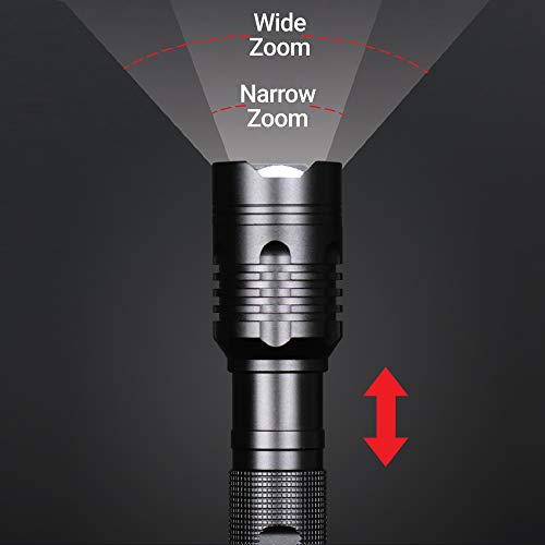Feit Electric LED Tactical Flashlight - Aluminum Alloy - Zoomable Strike Bezel; Illuminate up to 600 feet - Adjustable Brightness from 170-500 Lumen | Requires 3-AAA Batteries - Image 5