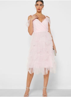 True Decadence Pleated Petal Skirt Midi Dress  - Image 4