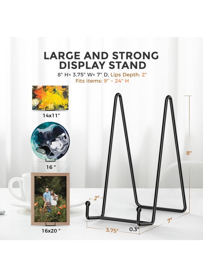TRLife TR-LIFE Plate Stands/Holder for Display, 8 Inch, Large, Metal Frame for Picture, Decorative Platter, Book, Photo Easel (2 Pack) - Image 2