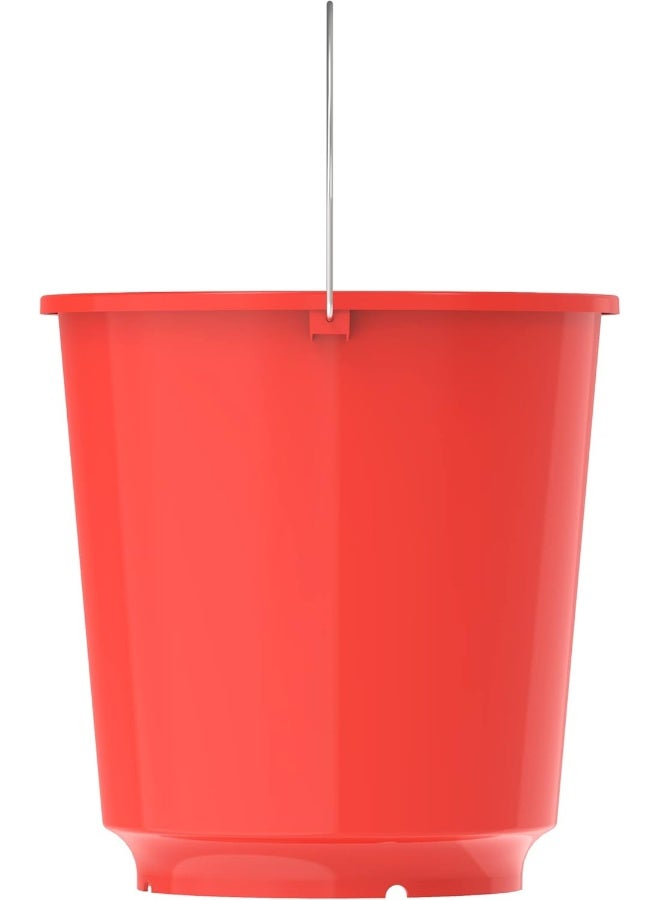 Cosmoplast دلو بلاستيكي دائري مزود بمقبض فولاذي أحمر ١٨ لتر - Image 3