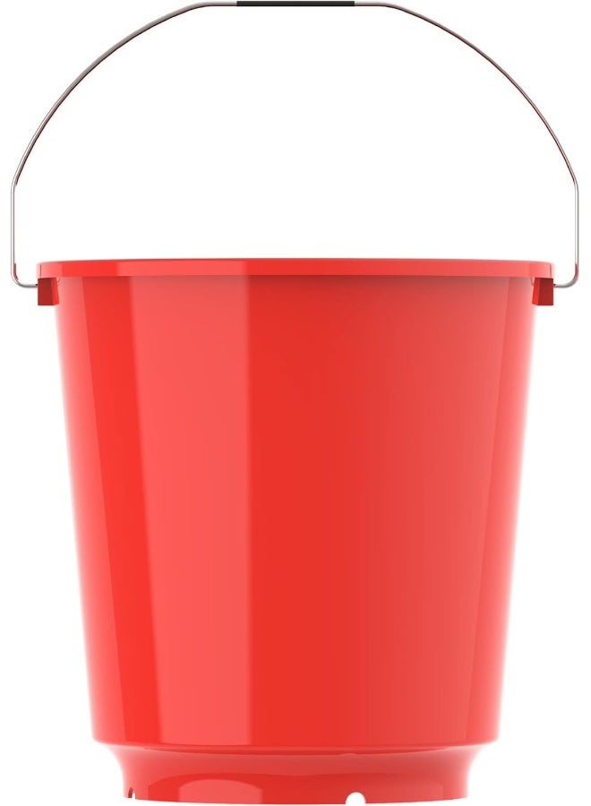 Cosmoplast دلو بلاستيكي دائري مزود بمقبض فولاذي أحمر ١٨ لتر - Image 2