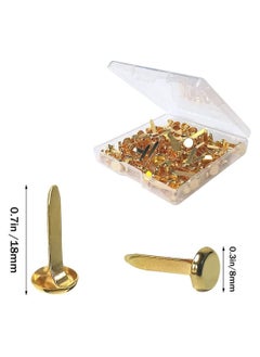 Y&D 100 Pcs Brass Paper Fasteners 8x17mm Plated Mini Brads for Scrapbooking Crafts DIY Projects  - Image 4