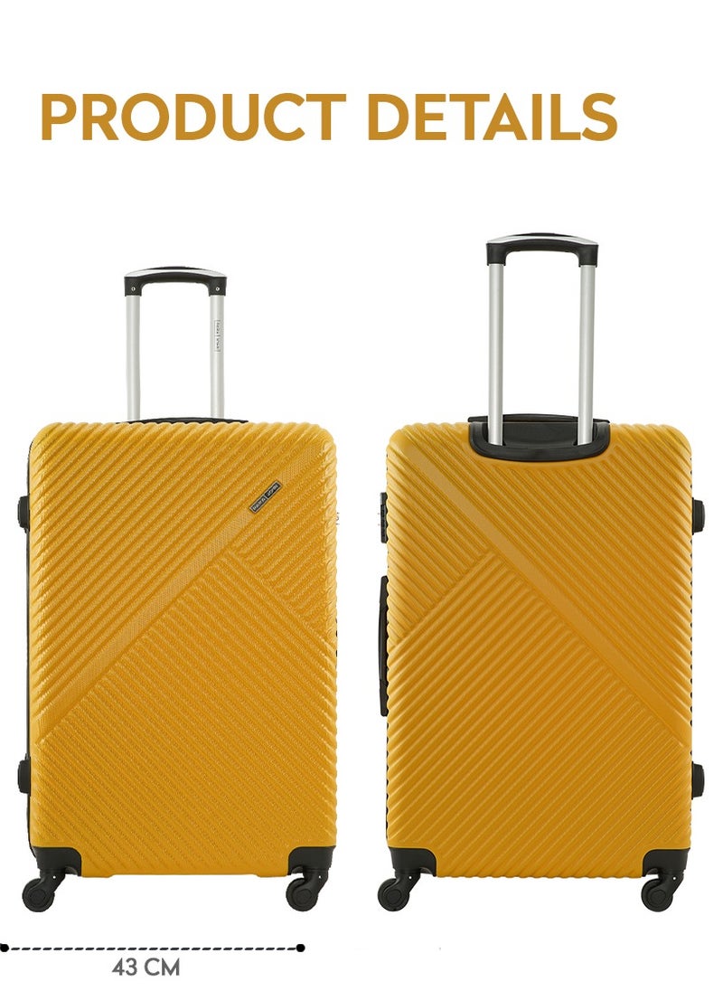 PARAJOHN Aurora Checked-In Luggage Large (28-Inch) ABS Hard Case Checked-In Luggage Trolley Bag with 4 Spinner Wheels and Lock - Yellow  - Image 4