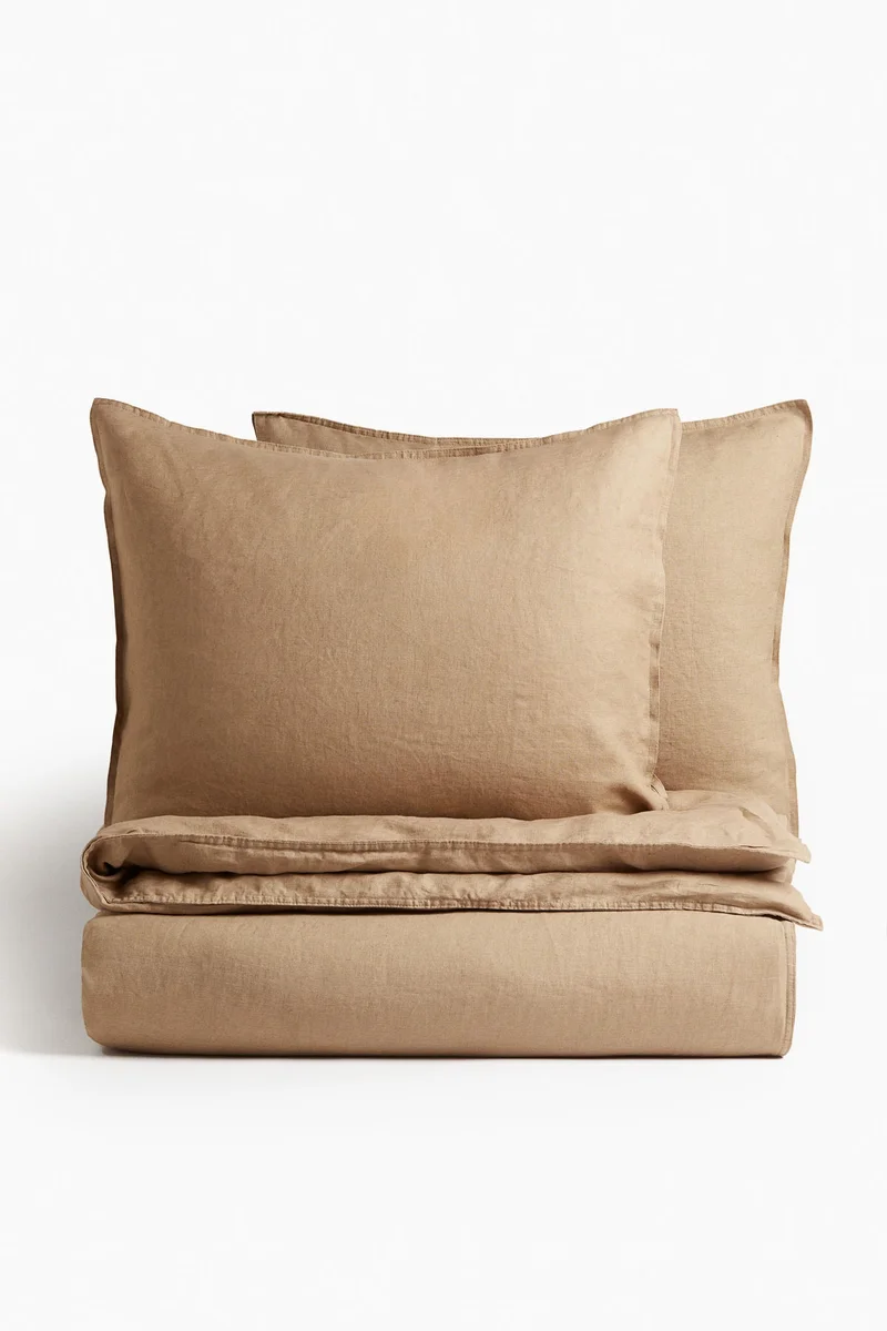 H&M Washed linen duvet cover set