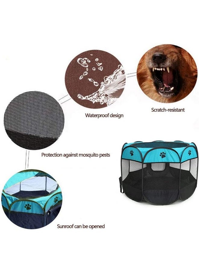 PET Portable Pet Pen, Collapsible Pet Exercise Tent, Indoor Outdoor Pet Pen For Dogs Dogs Cats Rabbits Kennel House Playground, Indoor Outdoor Travelling Camping Use, Medium  - Image 5