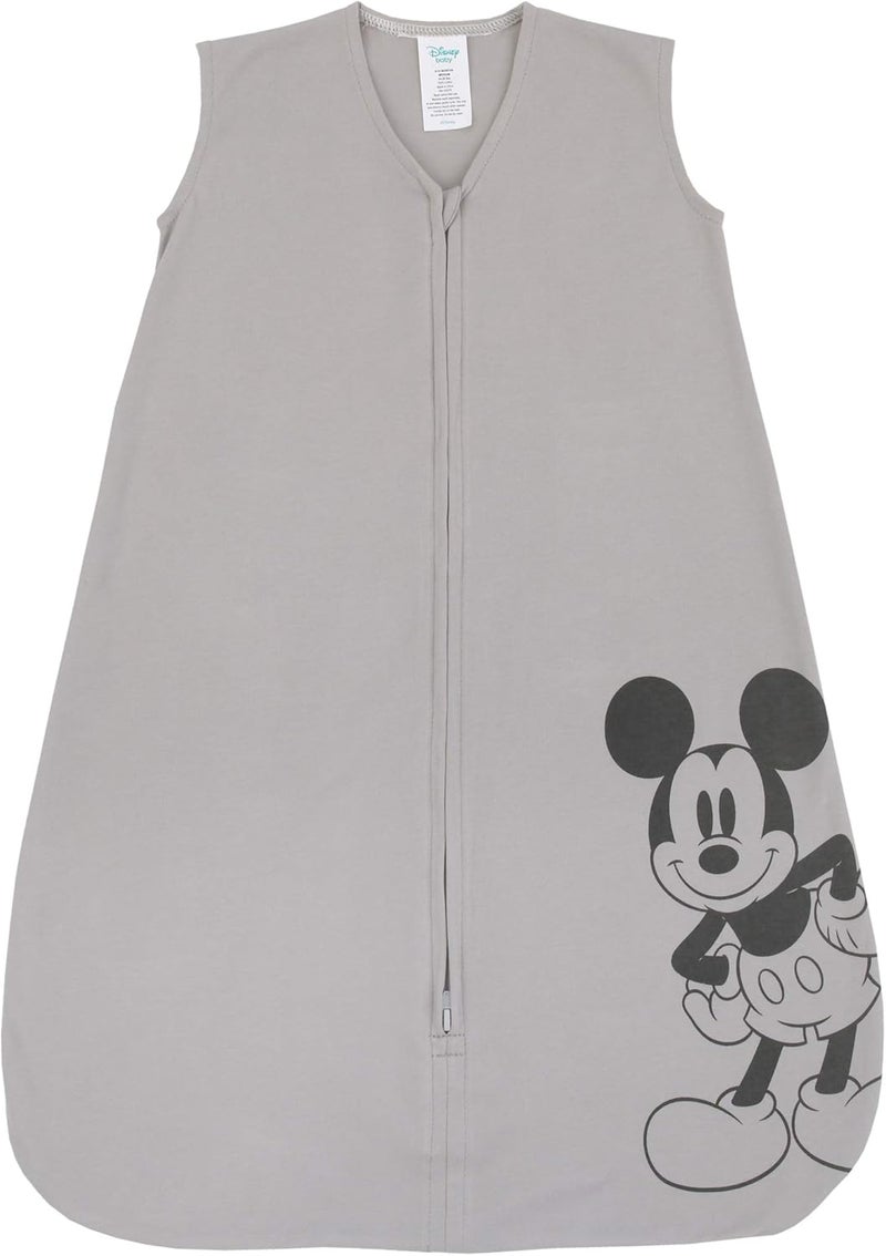 Disney Mickey Mouse 100% Cotton Knit Wearable Blanket for Babies, Grey/Black, 6-12 Months - Image 1