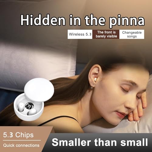 INSONIXN SK26 Sleep Earbuds for Sleeping, Wireless Bluetooth Earphone, Smallest Tiny Earbuds Hidden Headphones, White - Image 4