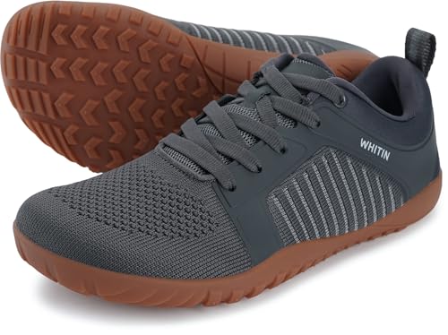WHITIN Womens Barefoot Minimalist Running Shoes Wide Toe Box Trail Zero Drop Size 65 Cross Training Gym Weightlifting Walking Sneaker Grey Gum 37 - Image 1