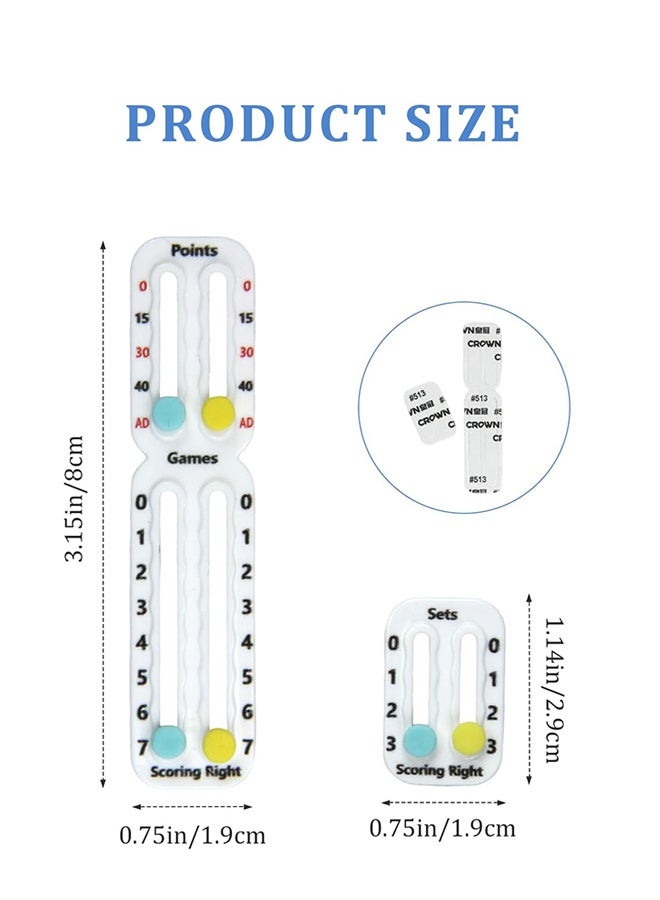 كراون مضرب تنس محمول ولوحة تسجيل نقاط بادل، لوحة تسجيل صغيرة سهلة التركيب لتسجيل النقاط والألعاب والمجموعات، متوافقة مع ITF، لوحة تسجيل نقاط صغيرة خفيفة الوزن، 1.9 جرام - Image 4