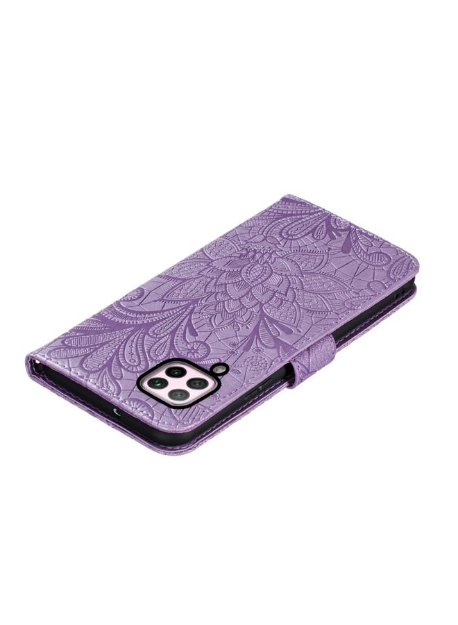 Zaboon Case For Huawei P40Lite&Nova 6SE&Nova 7i Lace Flower Embossing Pattern Horizontal Flip Leather Case with Holder & Card Slots & Wallet & Photo Frame & Lanyard - Image 5