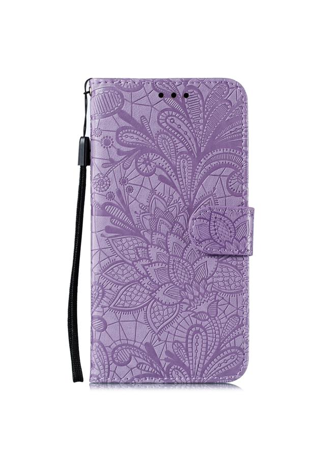 Zaboon Case For Huawei P40Lite&Nova 6SE&Nova 7i Lace Flower Embossing Pattern Horizontal Flip Leather Case with Holder & Card Slots & Wallet & Photo Frame & Lanyard - Image 2