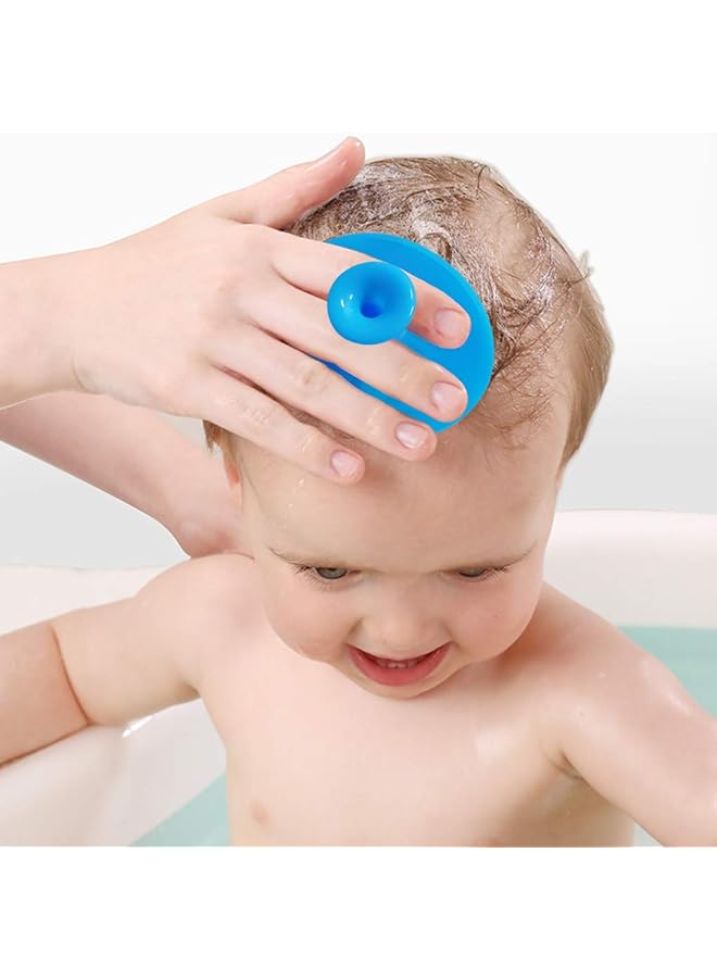 MR LION Baby Bath Brush Baby Cradle Cap Brush Silicone Massage Brush Silicone Scrubbers Exfoliator Brush Baby Skin Scrubbers For Dry Skin Cradle Cap And Eczema (Large Blue & Green) - Image 4