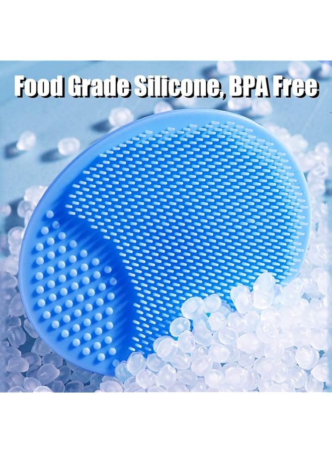 MR LION Baby Bath Brush Baby Cradle Cap Brush Silicone Massage Brush Silicone Scrubbers Exfoliator Brush Baby Skin Scrubbers For Dry Skin Cradle Cap And Eczema (Large Blue & Green) - Image 3