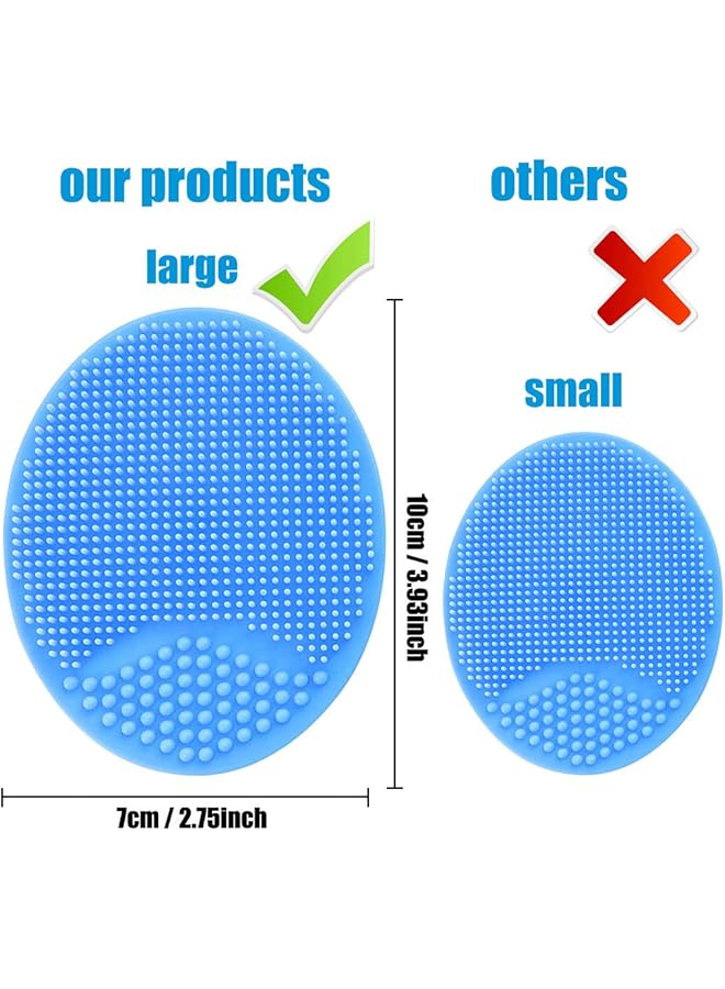 MR LION Baby Bath Brush Baby Cradle Cap Brush Silicone Massage Brush Silicone Scrubbers Exfoliator Brush Baby Skin Scrubbers For Dry Skin Cradle Cap And Eczema (Large Blue & Green) - Image 2